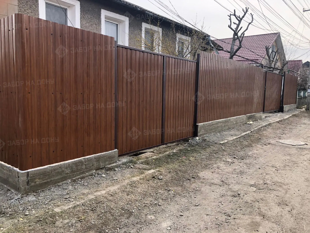 Распашные ворота из профлиста  в Персиановском